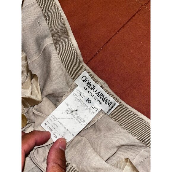 Giorgio Armani Le collezioni Beige Wool Straight-Leg Women's Trousers Size 10 - Picture 4 of 8